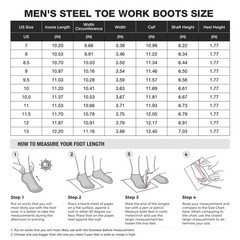 NINGO Men’s Steel Toe Work Boots Puncture Proof Construction Boots EH Protection