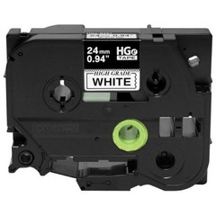 Genuine Brother HGe-2515PK High Grade Adhesive 1″ (24mm) BLK on WHT Label Tape