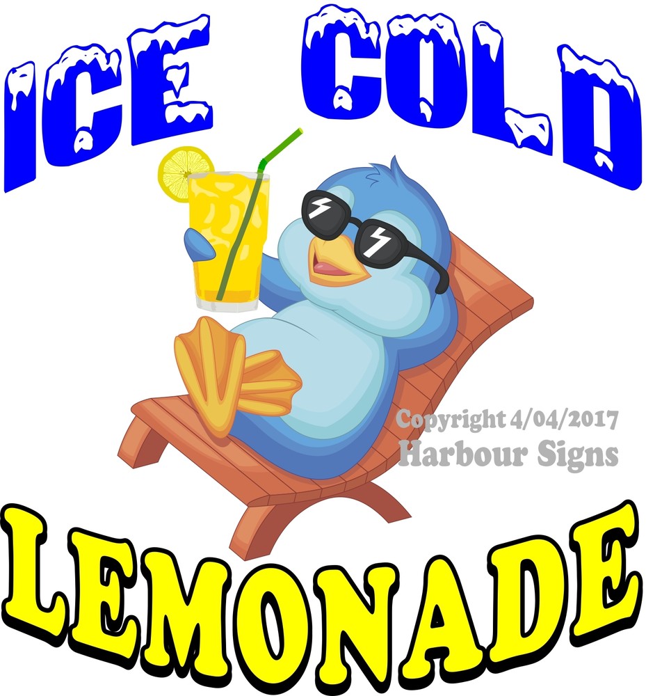 (CHOOSE YOUR SIZE) Ice Cold Lemonade DECAL Food Truck Concession Vinyl Sticker