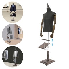 Male Clothing Display Rack Clothing Display Holder Free Stand Height Adjustable