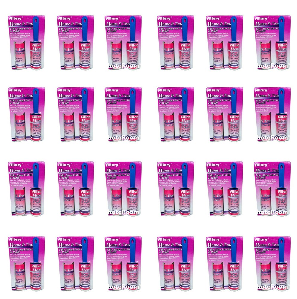 Lot of 24 Allary Home and Travel Lint Rollers and Refill
