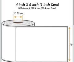 Self Adhesive Thermal Shipping Labels 250 Ct Roll 4×6 With 1”core ZE1400600