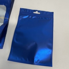 98 Mylar smellproof Clear window Blue resealable bags 7×4.75 (entire bag) 98-Cou