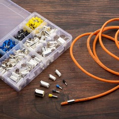 440Pcs 2/0 1/0 4 2 16 14 12 10 AWG Wire Ferrules Kits Crimp Terminals Connectors