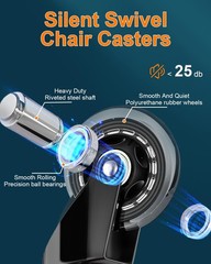 Office Chair Wheels – Replacement Rubber Wheels – Universal Fit 3 Inch Casters