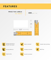DYMO Compatible LW 30373 Pricetag Labels (Rat Tail Style) – (42) Rolls of 400