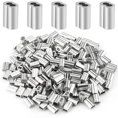 200 Pcs Aluminum Crimping Sleeve 1/16″, Cable Ferrule Wire Rope Sleeves Sleeve.
