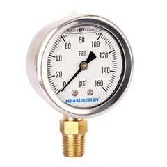 RV Water Pressure Regulator Gauge 0-160psi Lead Free Stainless Steel 2 Inch Dial