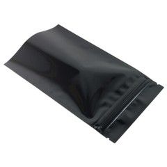 Multi-Size Double-Side Glossy Black Foil Mylar Flat Zip Lock Bag w/ Tear Notches