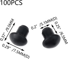 100PCS Black Soft Plastic Screw Hole Cover Plugs, 5Mm Waterproof Plug for Holes