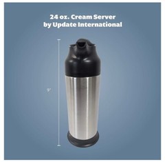 Update International (SV-70) 24 Oz Black and Stainless Cream Server,Clear