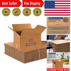 Versatile 10-Pack Medium Moving Boxes 18″L x 14″W x 12″H – Eco-Friendly & Strong