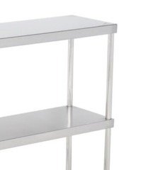 12″W x 48″D x 32″H Stainless Steel Double Deck Overshelf For Work Prep Tables
