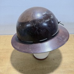 Vintage MSA Skullgard Fiberglass Full Brim Hard Hat Miner Safety Helmet Brown