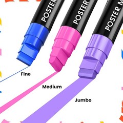 Jumbo Acrylic Paint Markers – 12 Vibrant Colors, 3-in-1 15mm Chisel Tip,