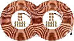 3/16 Inch Brake Line Kit – 25 Ft Copper Coated Braking Tubing + 16 Braking Fitti
