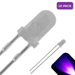 10 x 3mm Diffused Frosted Milky Lens LED UV / Purple Ultra Bright Lights Plane