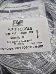 Gripple YXP2-TQG-10ft-150MM Y-FIT TOGGLE 25-100 lb. 10 pcs. NEW Free Shipping