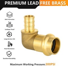 1/2″ PRESS X 1/2″ PEX Copper Press Fitting Elbow, 10-Pack