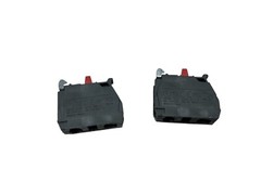 (LOT OF 2) ZBE-102 Single contact block silver alloy screw clamp terminal 1NC