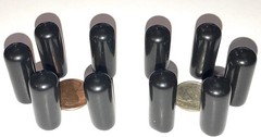 Vinyl Black Flexible Tubing End Screw Thread Protector Safety Cover Post Pipe