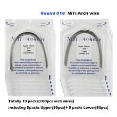 100PCS Dental Orthodontic Round Arch Wire NITI Stainless Steel Ovoid Nature Form