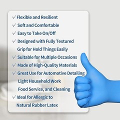 Nitrile Gloves 100Pcs Disposable Blue,Medium/Large/XLarge, No……