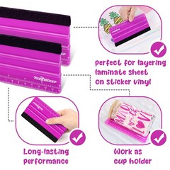 TECKWRAP Professional Felt Squeegee for Vinyl, Pitaya, 2 PCS, 6″x2.9″