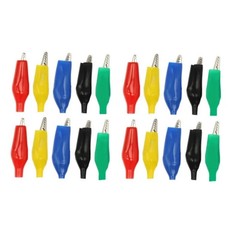 20pcs Black Red Soft Plastic Coated Testing Probe Aligator Clips Crocodile P2001