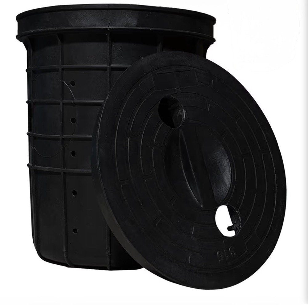 Heavy Duty Sump Basin with Lid,Perforated Sump Pump Bucket 13 x 11.4 x 15 Inch