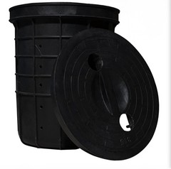 Heavy Duty Sump Basin with Lid,Perforated Sump Pump Bucket 13 x 11.4 x 15 Inch