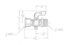 Brass Drain Pet Cock Valve Hit Miss Gas Oil Fuel Engine Motor 1/2 inch NPT AC48A