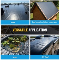 Pushglossy 30 ft x 20 Inches Epdm Rubber Roofing 30 X 20 Inches, Black