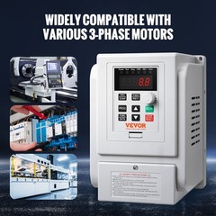 VEVOR VFD 2.2KW 10A 3HP Variable Frequency Drive for 3-Phase Motor Speed Control