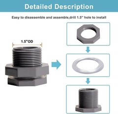 Secure and Easy-to-Install 3/4 Inch PVC Bulkhead Adapters Set of 3 with Plugs