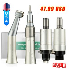 Dental Slow Low Speed Straight/Air Motor/ Contra Angle Handpiece 2/4Hole Fit NSK