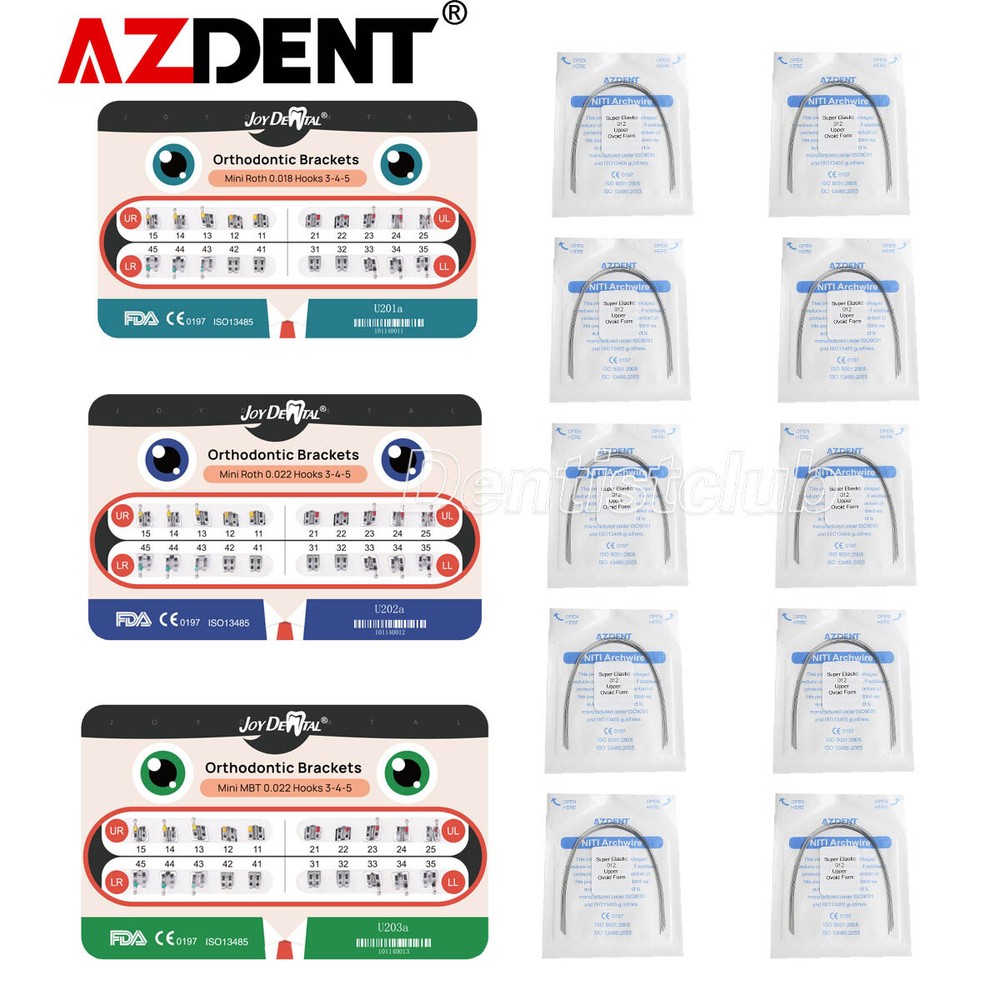 Dental Orthodontic Braces Brackets Mini Roth.022 Hook 345 /NITI Arch Wires Ovoid