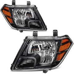 2009-2019 Nissan Frontier Headlight Assembly Black Housing Clear Lens Pair