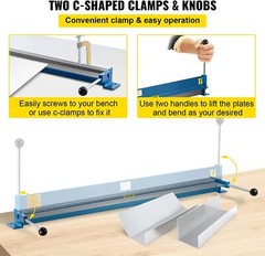 Manual 30″ Sheet Metal Bender Brake 0-90 Degree 18 Gauge Steel 14 Gauge Aluminum