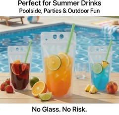 Resealable Drink Bag Set for Juice & Cocktails