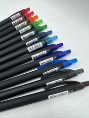Pentel EnerGel Kuro Liquid Gel Pen, (0.7mm), Medium line, Assorted Ink, 12 Pack