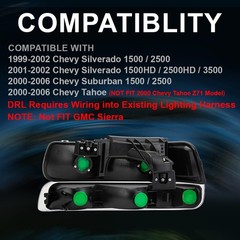 Chevy Silverado LED Headlight Assembly Compatible 1999-2002 2000-2002 2500 3500