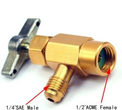 1/2″Acme 1/4″SAE Puncture Refrigeration Can Tap Tank Adapter Dispensing Valve US
