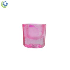 GLASS DAPPEN DISH PINK COATED ACRYLIC HOLDER CONTAINER DENTAL COSMETOLOGY 12/PCS