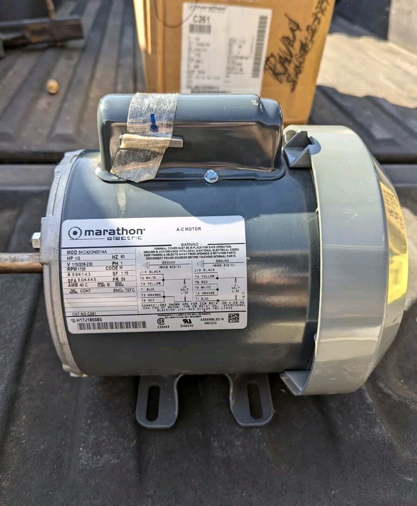 Marathon General Purpose Motor 5KC42GN0014A 0.50 HP, 1 Ph, 60 Hz