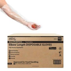 Food Handling Elbow Length Poly Gloves (Pack of 100)