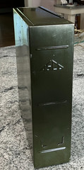 Vintage Asco Industrial Metal Book Storage Box w/Latch and Folder* Wear