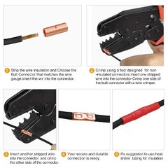 6PCS 0 Gauge Butt Connectors 1/0 AWG Uninsulated Crimp Splic Size: 0 (1/0) AWG