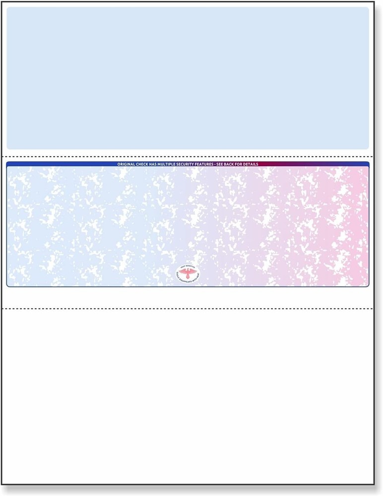 Blank Check Stock Laser/Ink-Jet 8-1/2 x 11″ 24# lb 500 Sheets Per Pack Red-Blue