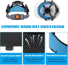 Hard Hat Sweatbands, Reusable Hard Hat Cooling Liner Replacement for Most Helmet